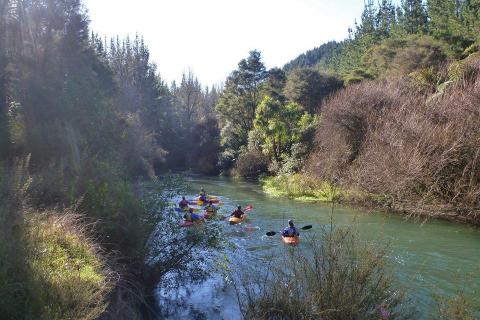 Kayakers on the Tarawera River