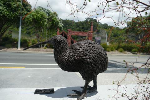 Kiwi outside marae