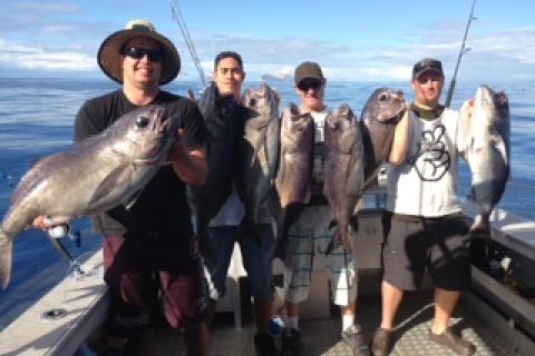 Group with their day's catch