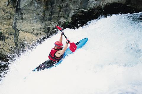 Kayaker on Aniwhenua  Falls