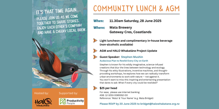 Halo Whakatāne Community Lunch and AGM