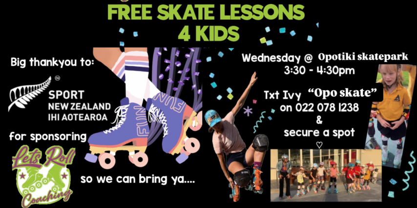 Free Learn to Skate Roller Skating in Opotiki Term 4