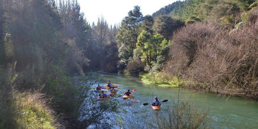 Kayakers on the Tarawera River