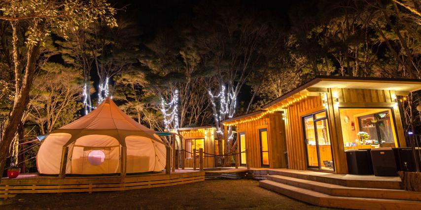 Kahikatea Farm at night