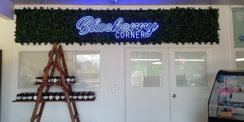 Blueberry Corner sign