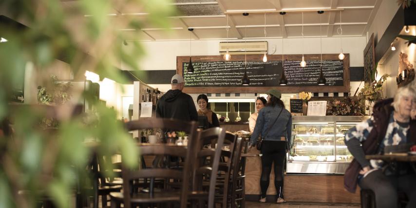 View of the cafe counter