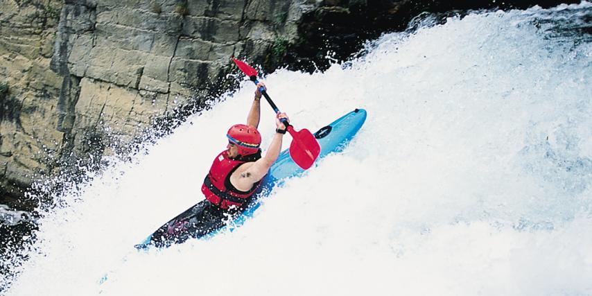 Kayaker on Aniwhenua  Falls