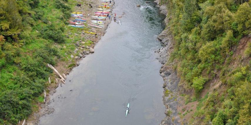 Kayakers on the Waioeka River