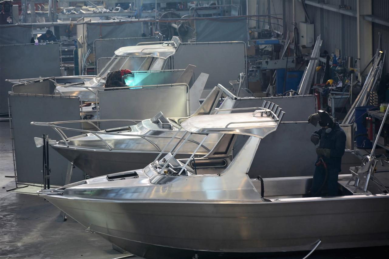 Aluminium Boats being built