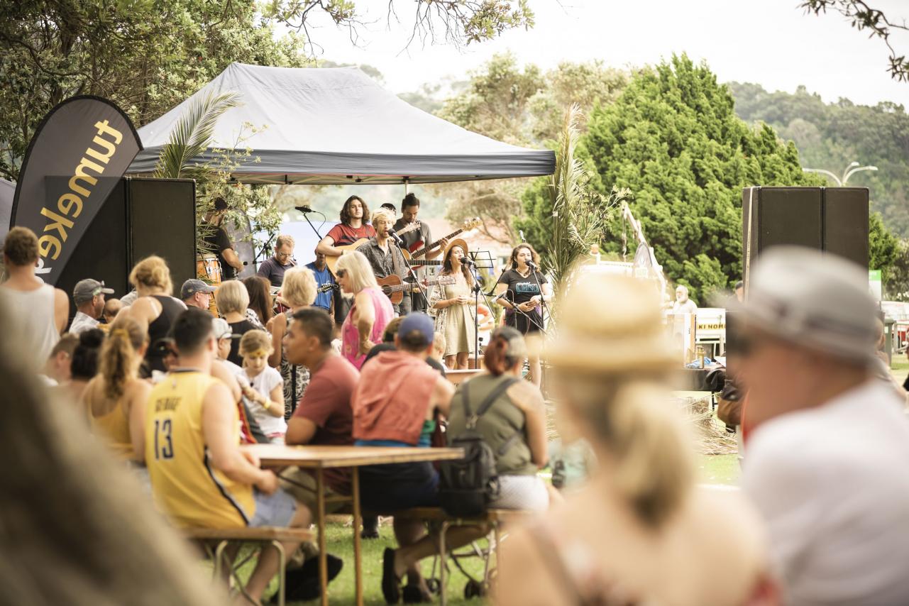 Band playing at an event