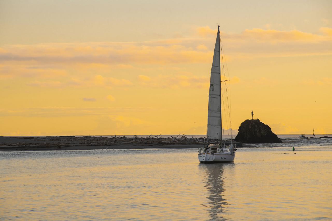 Sailing out over the bar