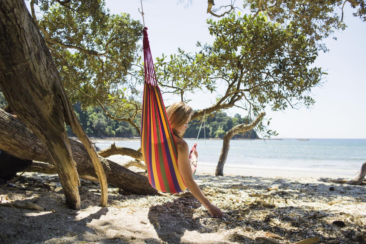 Holly relaxing at beach