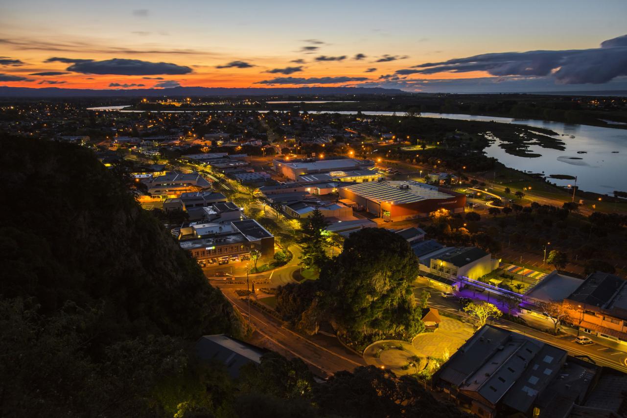 Whakatane at night