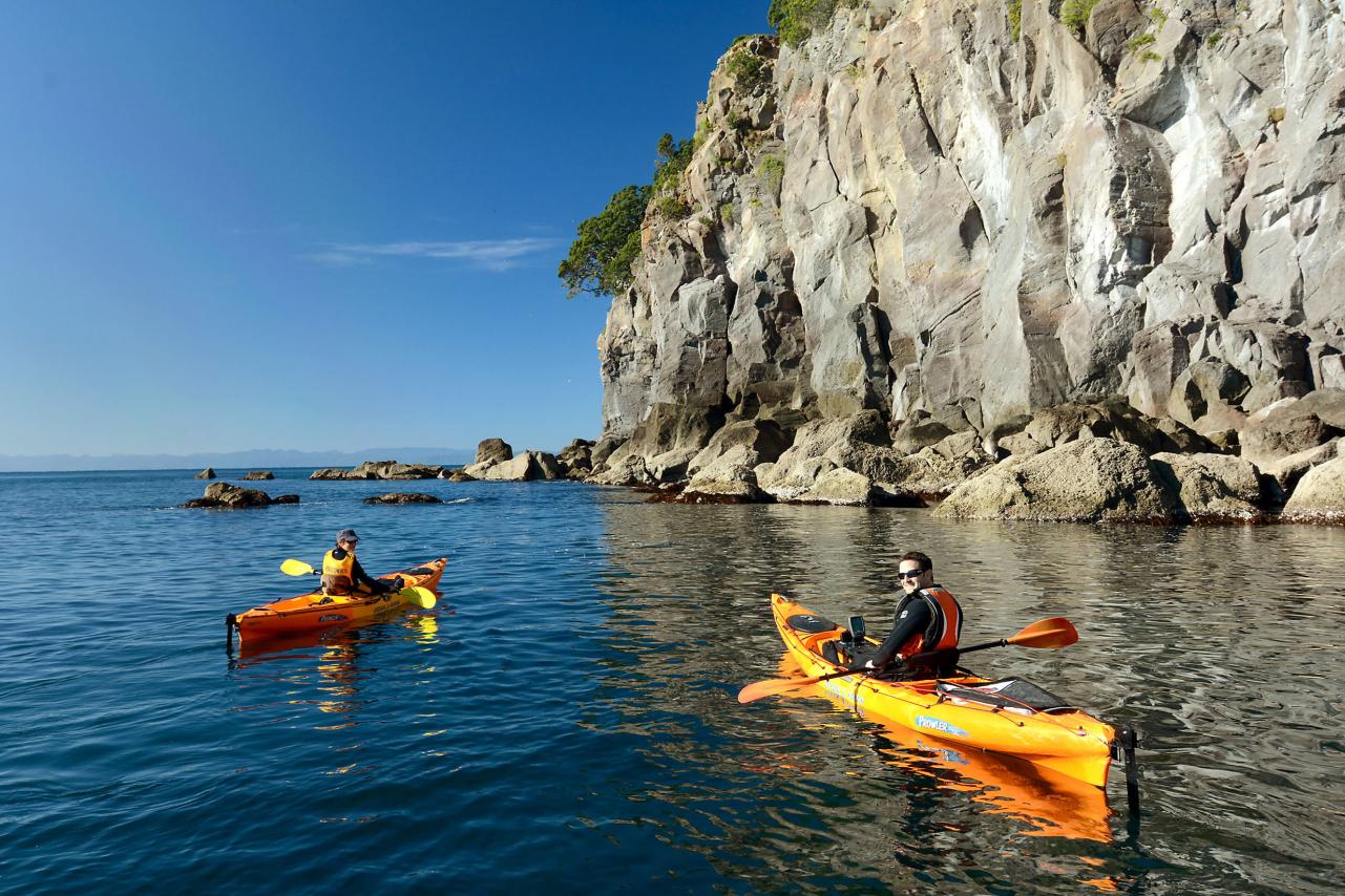 Kayakers near Moutohora