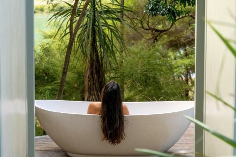 Woman relaxing at Barnie