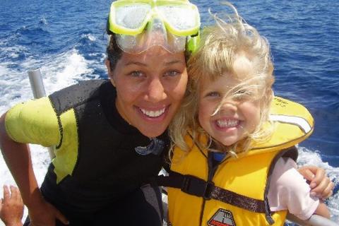 Diveworks team with kid