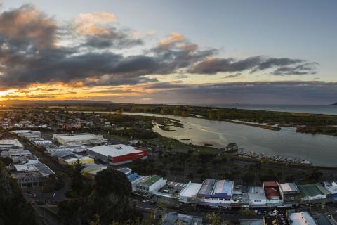 View from lookout over Whakatane town