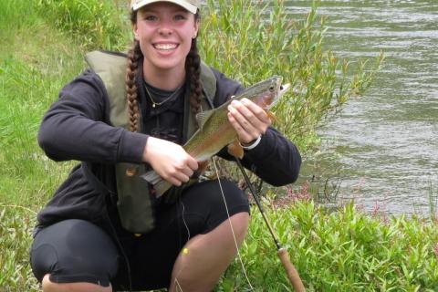 Emily with her catch