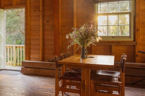 Barnie's table and chairs in the morning.
