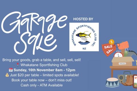 Whakatane Sportfishing Club - Garage Sale