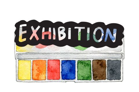 Exhibition with water colours