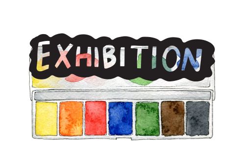 Exhibition with water colours