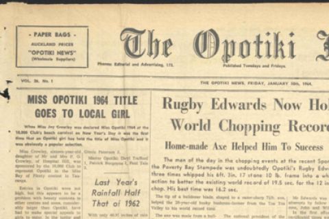 Professor Lachy Paterson and Opotiki Newspaper