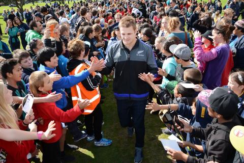 Sam Cane in the crowd