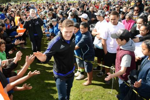 Tawera Kerr-Barlow in the crowd