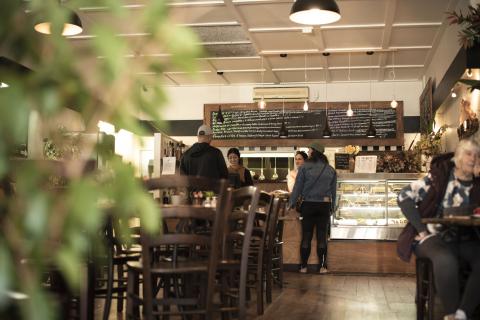 View of the cafe counter