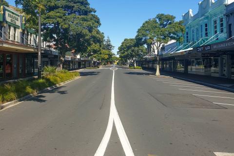 The Strand Whakatane during lockdown