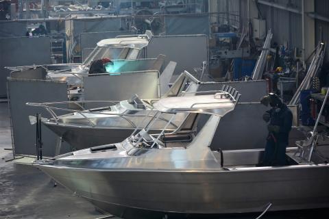 Aluminium Boats being built