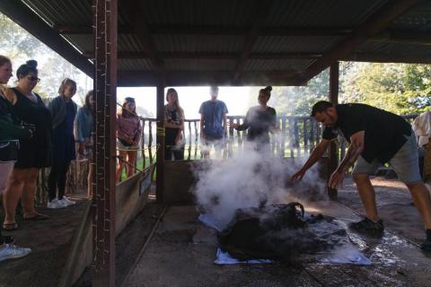 Traditional ground cooked hangi