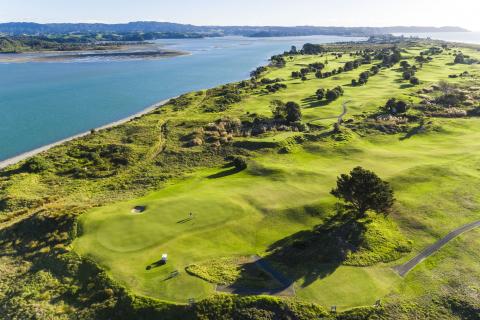 Aerial shot of Ohope Golf course