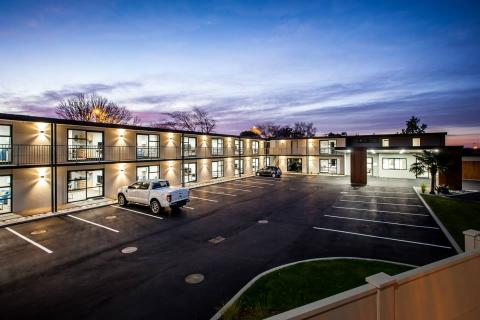 Night shot of motel