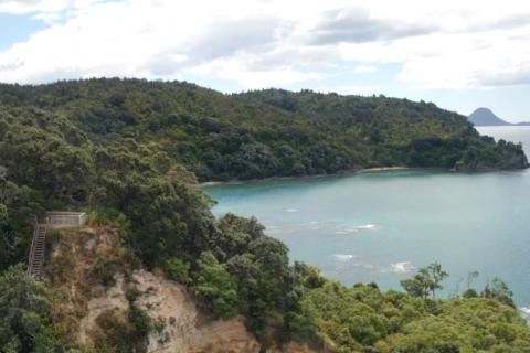 Otarawairere bay aerial shot