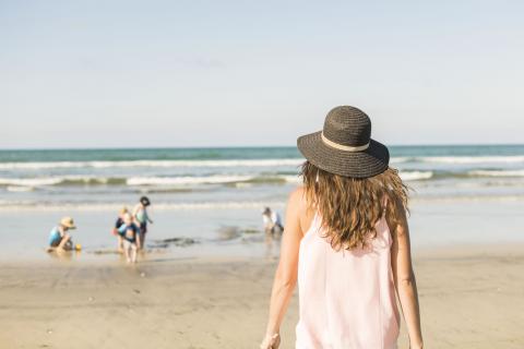 Family Playing on Ohope Beach