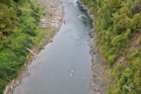 Kayakers on the Waioeka River