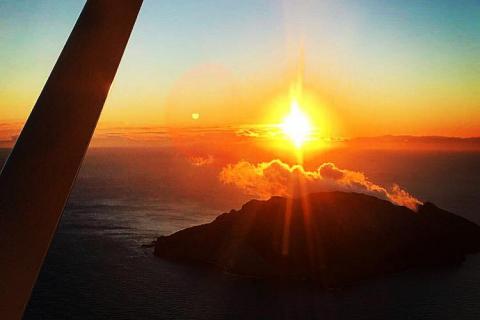 Whakaari at sunrise